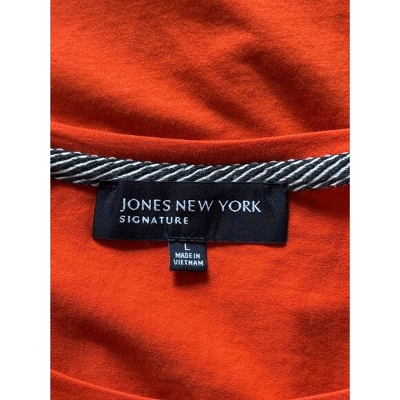 Jones New York Round Neck Sleeveless Pullover Tank Tee Women's Sz L - Picture 6 of 8